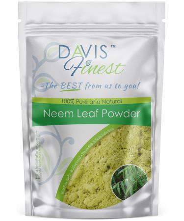 Davis Finest Neem Powder 100% Pure & Natural Leaf Plant Azadirachta Indica Chemical-Free Ayurvedic Hair Mask Restores Healthy Scalp Itchy Dry Skin Promotes Hair Growth 250g