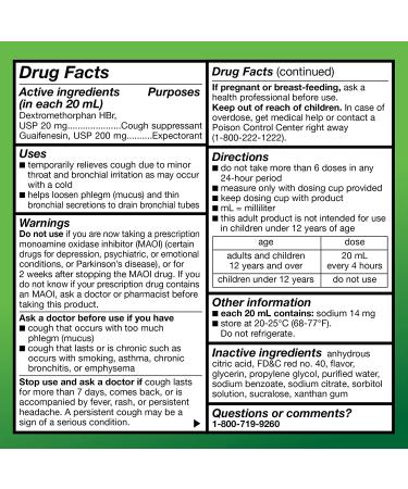 Amazon Basic Care Tussin Cough Plus Chest Congestion DM - Raspberry Flavor - 8.0 fl oz - Buy Online on GoSupps.com