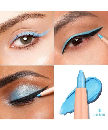 Oulac Blue Eyeliner Pencil Waterproof Retractable Eye Liner Pen Smooth and Creamy Eye Makeup for Precision Application Vegan & Cruelty-Free 10 Free Spirit - Buy Online on GoSupps.com