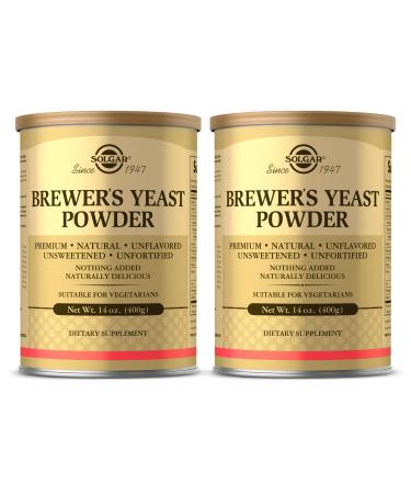 Solgar Brewer's Yeast Powder, 14 oz - 2 Pack - Rich Source of Amino Acids, B-Complex Vitamins, Minerals, & Protein - Natural, Unflavored, and Unsweetened - Dairy Free, Vegetarian - 26 Servings - Buy Online on GoSupps.com