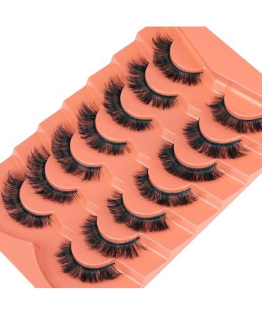 Natural Look False Eyelashes 15mm Wispy Cat Eye Lashes That Look Like Extensions 5D Volume Fake Lashes CC Curl Fluffy Eyelash 7 Pairs by JIMIRE - Buy Online on GoSupps.com