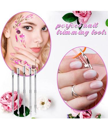 Stainless Steel Nail Cuticle Pusher & Cutter Set - 8 Pieces | Manicure & Pedicure Tool Kit for Fingernail and Toenail Art - Silver - Buy Online on GoSupps.com