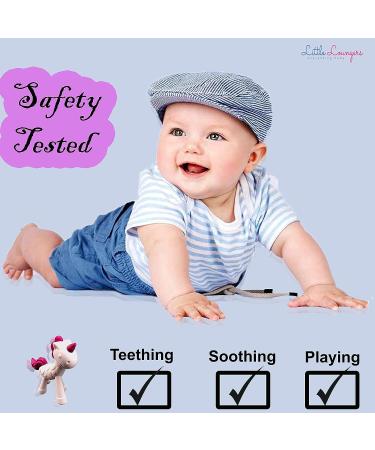 Unicorn Silicone Teether for Infants & Toddlers | BPA-Free Organic Hand Pacifier | Freezer Safe Baby Chew Toy | Pink - Buy Online on GoSupps.com