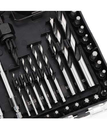 100 Piece Drill Bit Set - Multifunctional Twist Screwdriver Bits Cup Saw Hole Opener Holder Kit with Storage Box for Home Woodworking Use - Buy Online on GoSupps.com