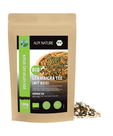 Alpi Investment OOD Alpi Nature Bio Genmaicha Tea 100 g Japanese genmaicha tea green tea with roasted rice from controlled organic cultivation organic green tea cut with rice