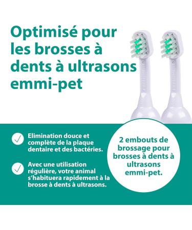 emmi-pet 2xA1 (S) Small Ultrasonic Brush Heads for emmi-pet 1.0&2.0 Ultrasonic Toothbrush I Prevents Tartar Fights Bad Breath and Gingivitis I Quiet & Friction-Free - Buy Online on GoSupps.com