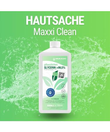 Maxxi Clean 700 ml Glycerin 99.5% - Pure Vegetable Nourishing for DIY & Cosmetics | Pharmaceutical Quality E422 | Made in Germany | Skin Care Essential - Buy Online on GoSupps.com