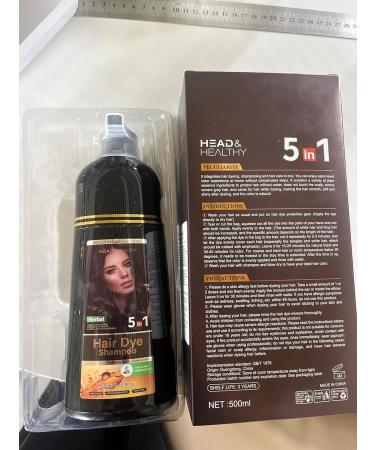  YUNZHIHUI 5-in-1 Color Shampoo with 5 Herbal Extracts Instant Natural Dye for White Hair Multifunctional Hair Dye Shampoo for Men and Women - 500ml (Purple) - Buy Online on GoSupps.com