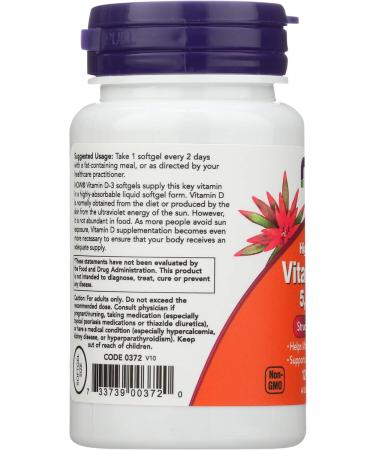 NOW Foods Vitamin D3 5000 IU - 120 Softgels 2 Pack - Buy Online on GoSupps.com