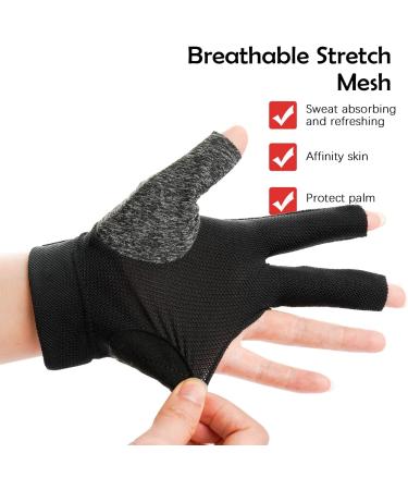 Conllen Billiard Gloves - Breathable & Slip-Resistant Snooker & Pool Accessories | 2-Piece Adjustable XL Gray - Buy Online on GoSupps.com