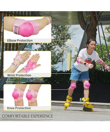 Kids Youth Protective Gear Set for Roller Skates & Outdoor Sports - Pink (Ages 6-15) - Buy Online on GoSupps.com