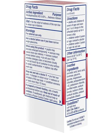 Visine Red Eye Comfort - Fast Redness Relief Eye Drops | Tetrahydrozoline HCl | 0.5 fl. oz (Pack of 2) | International Shipping - Buy Online on GoSupps.com