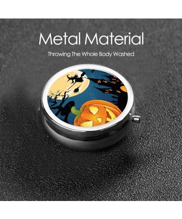 Pumpkin Halloween Mini Round Pill Box | 3 Compartment Travel Organizer | Portable Pill Case for Home & Office - Buy Online on GoSupps.com