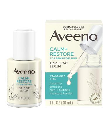 Aveeno Calm + Restore Triple Oat Serum for Sensitive Skin - 1 fl oz (30 ml) - Buy Online on GoSupps.com
