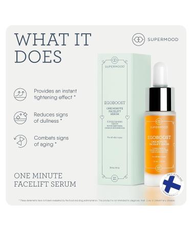 Supermood Egoboost Instant Face Lift Serum - Youthful Anti-Aging Skin Treatment with Chaga Extract | Tightening Face Serum for Radiant Skin - Buy Online on GoSupps.com