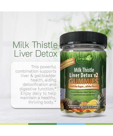 Irwin Naturals Gummies Milk Thistle Liver Detox v2, Daily Liver Health & Gentle Detox Support, Vegan, 30 Gummies - Buy Online on GoSupps.com