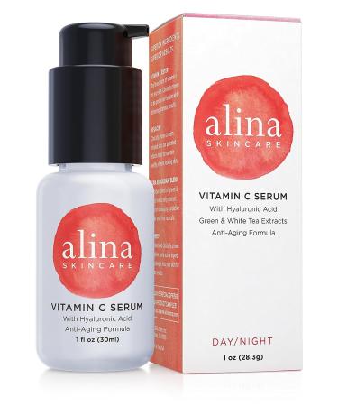 Alina Skin Care Vitamin C Serum 1.0 oz - Award-Winning Formula Recommended by Dermatologists for Firmer, Radiant Skin - Buy Online on GoSupps.com