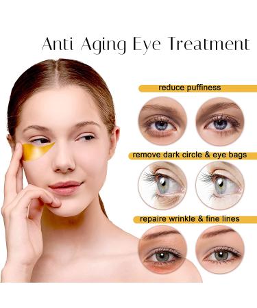 Seed Spring 24K Gold Eye Mask - Hydrating Collagen Patches for Dark Circles, Puffiness, and Wrinkles - 30 Pairs - Buy Online on GoSupps.com