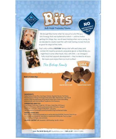 Blue Buffalo Life Protection Formula Small Breed Dog Food Natural Dry Dog Food for Adult Dogs & Blue Bits Natural Soft-Moist Training Dog Treats Turkey Recipe 113g Bag (Pack of 1) - Buy Online on GoSupps.com