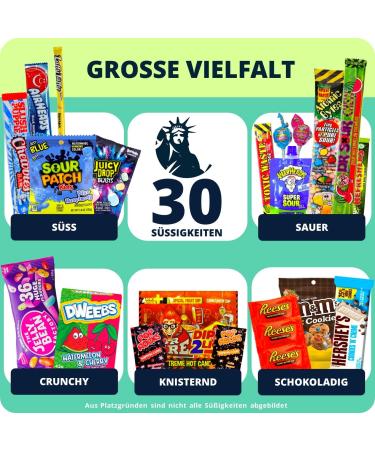 30 American Sweets Gift Box - XXL Mix of Trending TikTok Candy for Parties & Special Occasions - Buy Online on GoSupps.com