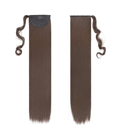 80cm Medium Brown Ponytail Extensions - Clip In Real Hair Braid Art - Long Smooth Hair (1 Pack) - Buy Online on GoSupps.com
