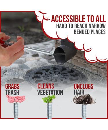 RAM-PRO 36 Inch Snake Drain Clog Remover - Hair Clog Remover for Sink, Shower, Bathtub - Flexible Grabber Tool for Hard to Reach Places - Dryer Vent Cleaner - Buy Online on GoSupps.com