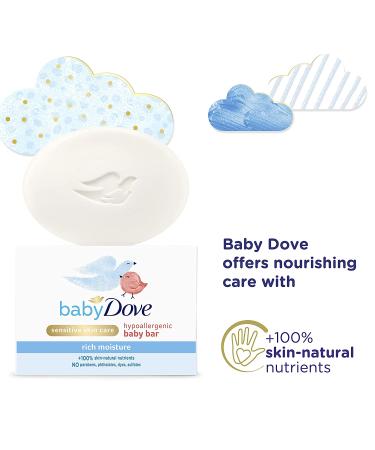Baby Dove Bar Soap Rich Moisture 3.17 oz 8 Pack - Gentle & Nourishing Baby Soap Bars, Washes Away Bacteria - Buy Online on GoSupps.com