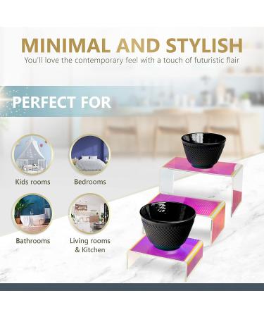 Hezly Multifolitic Acrylic Stand Set - 6 Stunning Rainbow Colors in 3 Sizes | Stylish Perfume & Cupcake Organizer - Buy Online on GoSupps.com