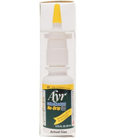 AYR Saline Nasal Gel No-drip Sinus Spray with Soothing Aloe Vera 0.75 Fl Oz Spray Bottle (Pack of 2) 0.75 Fl Oz (Pack of 2) - Buy Online on GoSupps.com