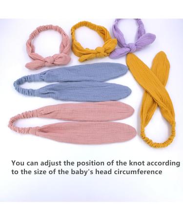 Original Cotton Gauze Headband for Newborn Toddler Infant Baby Girl Kids Muslin Cotton Hair Bow Elastic Bands Turban Headbands (2 pcs 029 White) - Buy Online on GoSupps.com
