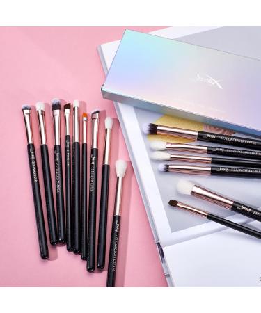 Jessup 15 Pcs Eye Makeup Brush Set - Black/Rose Gold | Best Cosmetic Eyeshadow Brushes for Stunning Makeup - Buy Online on GoSupps.com