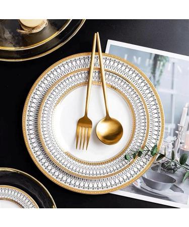 Dinnerware Dishes Plates Exquisite Ceramic Dinner Plate Snack Plate Fruit Plate Sturdy Steak Plate Not Easy to Scratch for Kitchen Restaurant Western Food Dinner Restaurant Family Party Plates (Size 20.5cm - Buy Online on GoSupps.com