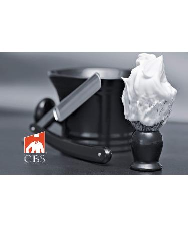 G.B.S Heavy Duty Black Ceramic Shaving Bowl/Mug with Handle - 3 Oz Natural Soap Included - Ideal Accessory for Wet Shave Enthusiasts - Buy Online on GoSupps.com