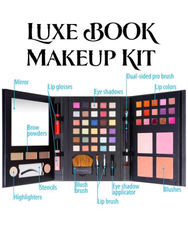 SHANY Luxe Book Makeup Set - All-in-One Travel Cosmetics Kit with Eyeshadows Lip Colors Blushes & Brushes for Effortless Beauty - Buy Online on GoSupps.com