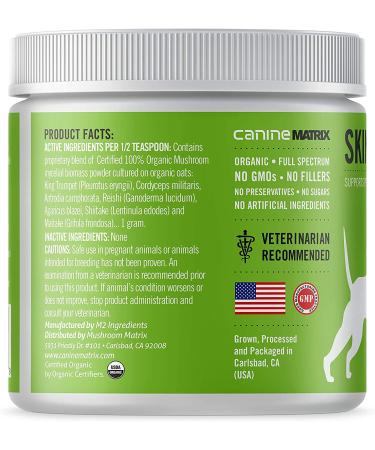 Canine Matrix Skin & Coat Mushroom Powder 7.1 oz | Natural Pet Supplement for Healthy Fur - Buy Online on GoSupps.com