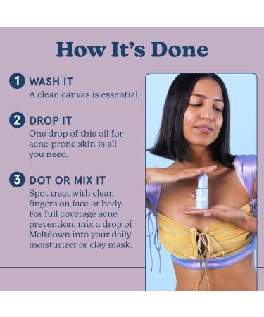 Blume Meltdown - Blue Tansy Face Oil - Acne Treatment + Pore Minimizer - Skin-Smoothing Face Serum with Black Cumin Seed & Rosehip Oil - Helps Calm Redness and Improve Texture (1 Fl oz) 1 Fl Oz (Pack of 1) - Buy Online on GoSupps.com