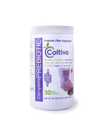 Visceral Health Coltivo Prebiotic Fiber Supplement Powder | Unflavored Powdered Dietary Fiber with Resistant Starch Inulin FOS Aronia & Blueberry Extract | No Added Sugar - 16.7 oz 30 Day Supply