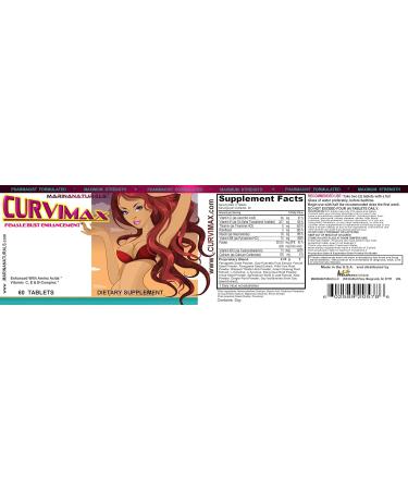 CURVIMAX Female Breast Enhancement and Enlargement Pills 60 Tablets by MARINANATURALS - Buy Online on GoSupps.com