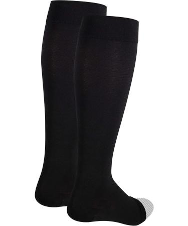 Buy NuVein Medical Compression Stockings 20-30 mmHg for Women & Men - Knee Length Open Toe - Medium Black - Buy Online on GoSupps.com