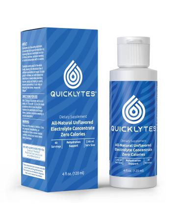 Quicklytes Electrolytes Supplement for Rapid Hydration | No Calorie No Sugar | Potassium Magnesium & Sodium | Leg Cramp Relief | 48 Servings (1 Bottle)