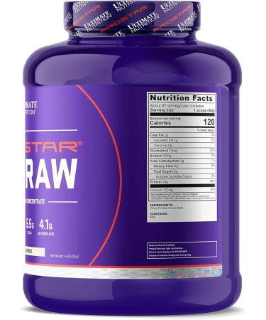 Ultimate Nutrition Prostar Raw Whey Protein Concentrate - Low Carb Keto Friendly 24g Protein 5.5g BCAAs Unflavored 67 Servings 4.4 lbs - International Shipping Available - Buy Online on GoSupps.com