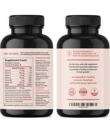 Biotin 10000mcg with Vitamins & Adaptogens for Hair Growth - 60 Capsules - Buy Online on GoSupps.com