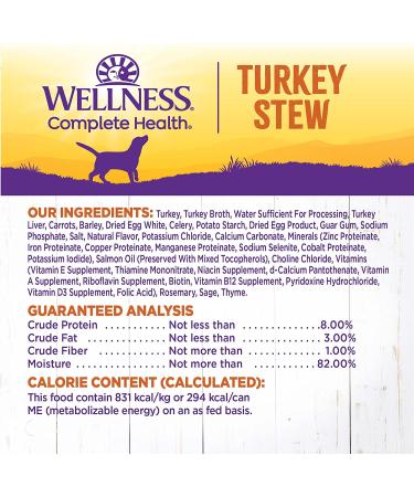 Wellness Turkey Stew Canned Dog Food, 12.5 oz (Pack of 12) - Natural & Thick Formula - Buy Online on GoSupps.com