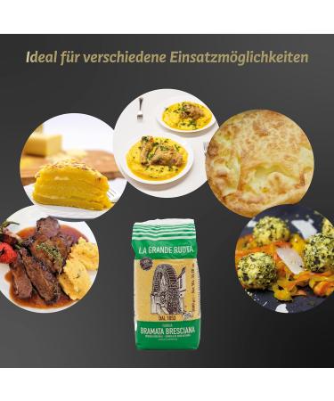 La Grande Ruota Polenta 1000g - Gluten-Free Italian Corn Flour - Finely Ground Semolina from Italy - Buy Online Internationally - Buy Online on GoSupps.com