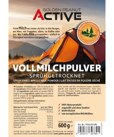 Buy GOLDEN PEANUT ACTIVE Whole Milk Powder - 600g Instant Dry Milk for Camping & Travel | International Shipping Available - Buy Online on GoSupps.com