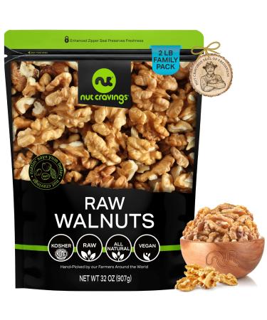Raw Walnuts Halves & Pieces, Unsalted, Shelled, Superior to Organic (32oz - 2 LB) Bulk Nuts Packed Fresh in Resealable Bag - Healthy Protein Food Snack, All Natural, Keto Friendly, Vegan, Kosher Walnuts Raw 2 Pound (Pack of 1) - Buy Online on GoSupps.com