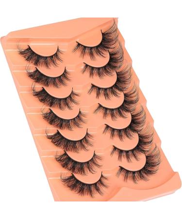 False Eyelashes 7 Pairs 3D Long Volume Cat Eye Lashes Wispy Eyelashes Natural Look Clear Band Lashes Fluffy Thick 20mm Faux Mink Fluffy Strip False Lashes Fox Eye Lashes Makeup For Women - Buy Online on GoSupps.com