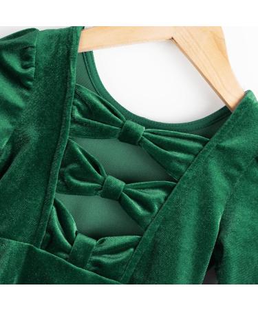 Miipat Baby Girls Velvet Dress - Long Sleeve Elegant Princess Dress for Toddler Girl (2-3 Years, Green) - Perfect for Fall/Winter, Birthday Party, Wedding - Buy Online on GoSupps.com