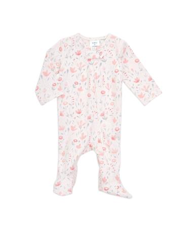 aden + anais Baby Comfort Knit Footie One Piece Newborn & Infant Long Sleeve Onesie Super Soft Cotton Rich Bodysuit with Zip for Babies 0-3 Months Perennial