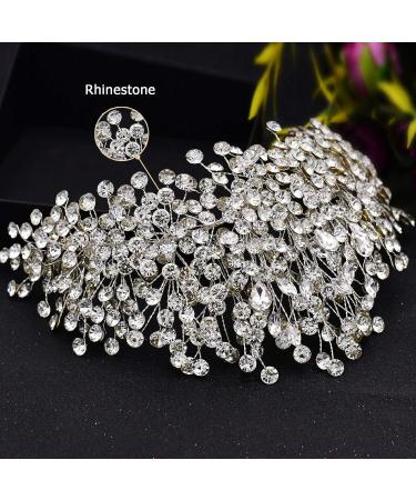 Silver Rhinestone Wedding Headpiece - Handmade Bridal Headband for Women - Buy Online on GoSupps.com